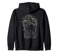 Chapeau de sorcière Mignon Black Cat Lune Rétro Coquette Boho Halloween Sweat à Capuche