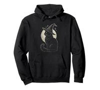 Chapeau de sorcière Mignon Black Cat Lune Rétro Coquette Boho Halloween Sweat à Capuche
