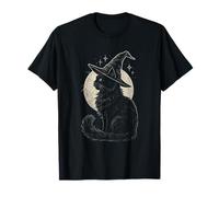 Chapeau de sorcière Mignon Black Cat Lune Rétro Coquette Boho Halloween T-Shirt