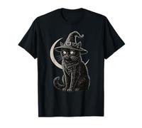 Chapeau de sorcière Mignon Black Cat Lune Rétro Coquette Boho Halloween T-Shirt