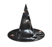 Chapeau de sorcière noir mystère en forme de cœur pour Halloween, accessoire de jeu de scène