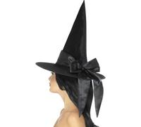 Chapeau De Sorcière Noir Pour Femmes Accessoire De Costume D'Halloween