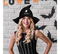 Chapeau de sorcière personnalisé pour Halloween avec broderie de nom, chapeaux de sorcière personnalisés pour Halloween, fête masquée, décoration de costume