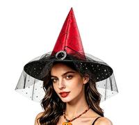Chapeau De SorcièRe Pointu Halloween, Chapeaux Pointus, Chapeau Sorciere Large Bord Avec Voile Pour Une FêTe CostuméE, Halloween, Les Vacances SpéCiales, Les RéUnions De Famille, Les Anniversaires