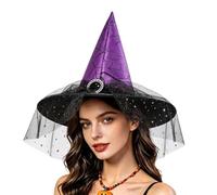 Chapeau De SorcièRe Pointu Halloween, Chapeaux Pointus Chapeau Sorciere Large Bord Avec Voile Pour Une FêTe CostuméE, Halloween, Les Vacances SpéCiales, Les RéUnions De Famille, Les Anniversaires#