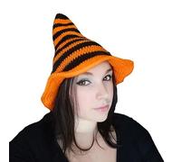 Chapeau de sorcière pour adulte avec motif au crochet pour Halloween, accessoires de cheveux pour adultes, spectacles, carnavals, fournitures de fête, design moderne, chapeau de sorcière au crochet