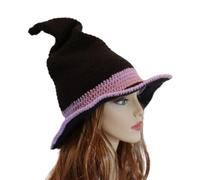 Chapeau de sorcière pour adulte avec motif au crochet pour Halloween, accessoires de cheveux pour adultes, spectacles, carnavals, fournitures de fête, design moderne, chapeau de sorcière au crochet