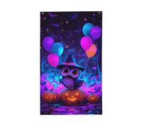 Chapeau de sorcière pour Halloween, hibou, citrouilles, drapeaux de maison, 9,1 x 1,5 m, bannière de vœux avec œillets, décoration d'intérieur et d'extérieur