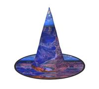 Chapeau de sorcière réglable pour femme et homme, chapeau d'Halloween du Grand Canyon, accessoire de fête d'Halloween, casquette de magicien pointue pour cosplay, carnaval, bal masqué, 1 pièce