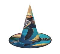Chapeau de sorcière tortue comique pour Halloween, bandeau de sorcière, chapeau de magicien, accessoires de costume pour cosplay, fête, bal masqué pliable 1