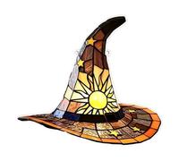 Chapeau de sorcière Vitrail Suncatchers Fenêtre Tentures Ornement Panneau Coloré Mur Art Jardin Maisons Décors pour Cour Stained Suncatchers