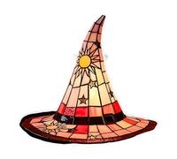 Chapeau De Sorcière Vitrail Suncatchers Fenêtre Tentures Ornement Panneau Coloré Mur Art Jardin Maisons Décors pour Cour Panneau Coloré