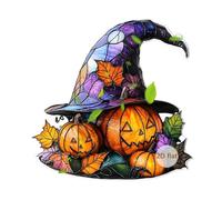 Chapeau de sorcière Vitrail Suncatchers Fenêtre Tentures Ornement Panneau Coloré Mur Art Jardin Maisons Décors pour Cour Stained Suncatchers