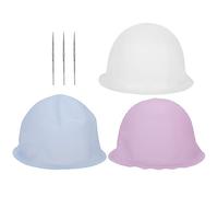 Chapeau de teinture capillaire professionnel en silicone, chapeau de mise en évidence de couleur de cheveux de salon réutilisable, ensemble de 3 pièces avec crochets, kit de