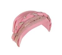 Chapeau de tête, casquette ethnique bohème florale, couverture de cheveux, Turban, couvre-chef, chapeau plissé (F, One Size)