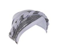 Chapeau de tête, casquette ethnique bohème florale, couverture de cheveux, Turban, couvre-chef, chapeau plissé (G, One Size)