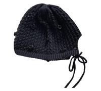 Chapeau de tête de mort à fleurs roses pour fille - Chapeau assorti - Pull en crochet - Turban creux respirant, Noir , Taille unique