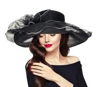 Chapeau De Thé De Mariée - Bibi Décoré, Couvre-chef À Large Bord À La Mode, Casque De Chapelle De Mariage Sophistiqué Avec Des Accents Floraux Délicats | Complément De Tenue Parfait Pour Les Garden-pa