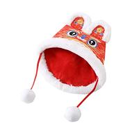 Chapeau de tigre rouge pour enfants chapeau polaire épais broderie forme unique animal chinois pour tête Ha tendance casquette chinoise Nouvel An tête de tigre polaire broderie cadeau