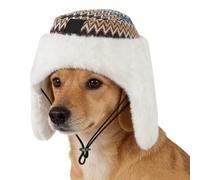 Chapeau de Trappeur Chaud Réglable avec Protecton des Oreilles pour Chien Chat Chapeau de Pilote d’Hiver avec Cache-Oreille Casquette Coupe-Vent pour Chien de Taille Petite et Moyenne, Bleu, M