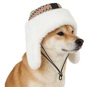 Chapeau de Trappeur Chaud Réglable avec Protecton des Oreilles pour Chien Chat Chapeau de Pilote d’Hiver avec Cache-Oreille Casquette Coupe-Vent pour Chien de Taille Petite et Moyenne, Rouge, M