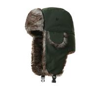 Chapeau de Trappeur d'hiver Unisex Chapka en Fausse Fourrure Bonnet Aviateur avec Earflap Anti Russe Ushanka pour Activités de Plein Air (FR/ES, Alpha/Lettres, Taille Unique, Vert)