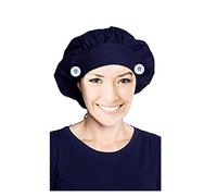 Chapeau de travail décontracté unisexe avec bouton imprimé, bleu marine, Taille unique