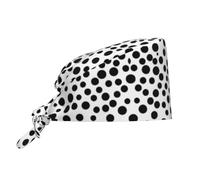 Chapeau de travail respirant à pois noirs et blancs, ajustable et confortable, pour femmes et hommes.
