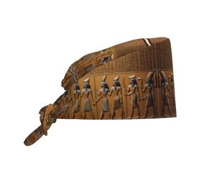 Chapeau de travail respirant avec motif hiéroglyphique égyptien, ajustable et confortable, pour femmes et hommes, noir.