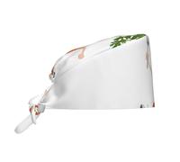 Chapeau de travail respirant imprimé carotte et fourchette, idéal pour les chefs, les infirmières, les spas, les soins du visage et le fitness (noir)