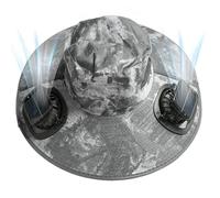 Chapeau de ventilateur à bord - 9,9 x 5,1 x 7,6 cm - Chapeau de protection UV - Équipement de refroidissement en plein air - Système personnel mains libres pour homme et femme - Randonnée - Jardinage