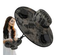 Chapeau de ventilateur à énergie solaire - Chapeau cloche d'extérieur avec ventilateur de refroidissement, chapeau de soleil pliable et réglable pour homme et femme - Chapeau d'extérieur pour voyage