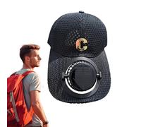 Chapeau de ventilateur à énergie solaire | Chapeau en maille respirante avec ventilateur - 3 vitesses - Unisexe - Pour l'extérieur, les voyages, le camping, le sport, le cyclisme, la plage, la pêche