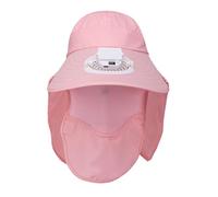 Chapeau de ventilateur de refroidissement USB à large bord avec couvercle amovible et rabat de cou pour activités de pêche en plein air randonnée, rose, XS-XXL