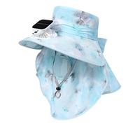 Chapeau de ventilateur solaire - Casque de chargement USB et solaire à 3 vitesses, système de déplacement de masse géométrique radial de 4,72 pouces, composant de fixation de sécurité intégré à double