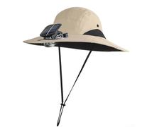Chapeau de ventilateur solaire léger pour un port confortable en plein air, protégez-vous des rayons UV (kaki)