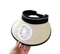 Chapeau de ventilateur solaire respirant à séchage rapide pour extérieur réglable avec dessus ouvert pour usage quotidien et plage ventilateur solaire, Petit chapeau de paille, Khaki