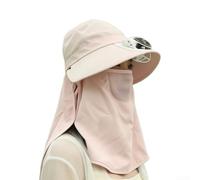 Chapeau de ventilateur solaire respirant avec design d'éventail sécurisé dix fois plus que les ventilateurs externes Visibilité dégagée pour le cyclisme, la pêche et la randonnée (rose)
