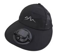 Chapeau de ventilateur solaire respirant avec vitesse de vent réglable pour homme et femme - Pour la pêche, la randonnée, le jardinage - Casque résistant au soleil - Rechargeable par USB, Noir