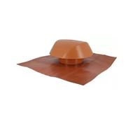 Chapeau de ventilation D160 terracotta avec collerette d'étanchéité NICOLL VVE16T