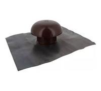 Chapeau de ventilation marron Ø100 mm NICOLL avec collerette d'étanchéité - CDT10