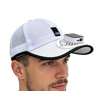 Chapeau de ventilation solaire - Chapeau de protection UV à large bord avec double ventilateurs de refroidissement, de ventilation rechargeable via USB, couvre-chef léger avec pare- pour homme