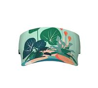 Chapeau de visière d'intérieur à motif de plantes vertes en pot pour femmes et hommes, casquette de baseball vide pour sport, visière de tennis, noir, Taille unique