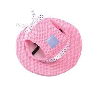 Chapeau De Visière pour Chien, Casquette De Princesse, Chapeau Réglable pour Chien, Casquette De Soleil Poreuse en Maille, Réglable, avec Trous d'oreille, pour L'Été, Le Voyage, Le Sport,Rose, S