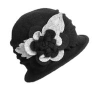 Chapeau de voyage pour homme - Béret en laine chaude - Pour l'hiver - Chapeau cloche - Chapeau cloche des années 1920 et 50 - Chapeaux de pêcheur pour homme, Noir , Taille unique