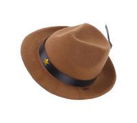 Chapeau Décoratif pour Chien Style Cowboy Étoile à Cinq Branches | Polyester Marron, Sangle Réglable, Léger et Respirant, pour Chiens et Chats, Photos et Promenades