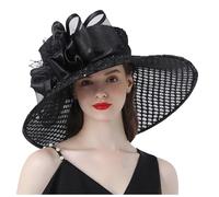 Chapeau d'église à large bord 2026 pour femmes pour des occasions élégantes telles que les mariages, les fêtes de thé comme chapeau de soleil fascinateur tendance, Noir , L