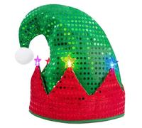 Chapeau d'elfe festif en feutre avec grelots - Chapeau de Noël classique de style Père Noël - Costume de fête amusant (1 pièce)