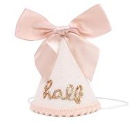 Chapeau demi-anniversaire pour fille, chapeau rose 1/2 anniversaire avec nœud, jolies décorations de 6 mois pour fête accessoires photo