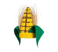 Chapeau d'épis de maïs en peluche - 27,9 cm, couvre-chef pour costumes de nourriture, design d'épis de maïs doux avec détails en feuilles, accessoire pour fête | Cosplay Festival